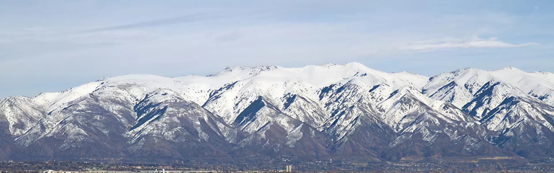 Snow-covered mountain range